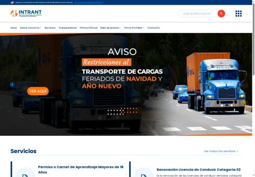 Instituto Nacional de Tránsito y Transporte Terrestre ( INTRANT)