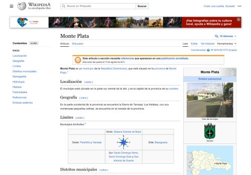 Monte Plata por Wikipedia