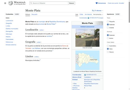 Monte Plata por Wikipedia