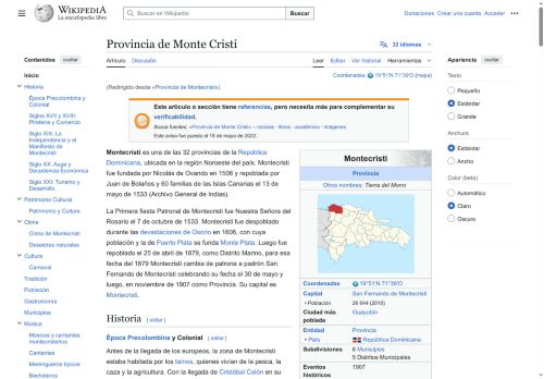 Monte Cristi por Wikipedia