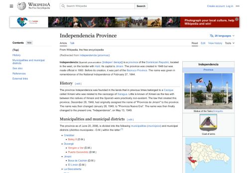 Independencia por Wikipedia