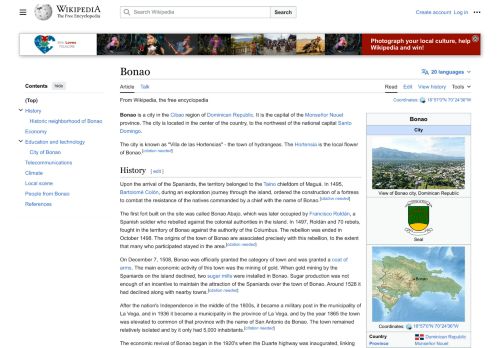 Bonao por Wikipedia