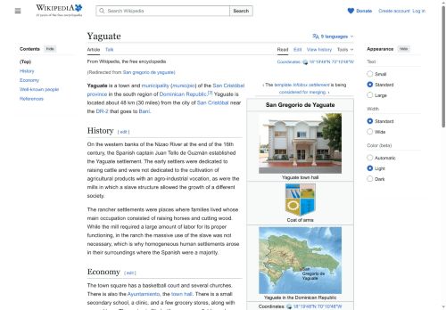 San Gregorio de Yaguate por Wikipedia