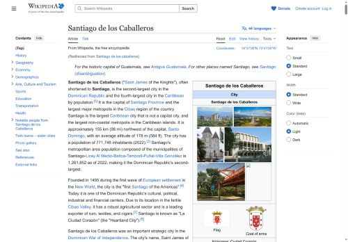 Santiago de los Caballeros por Wikipedia