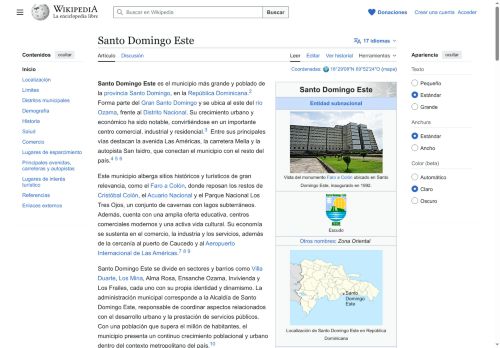Santo Domingo Este por Wikipedia