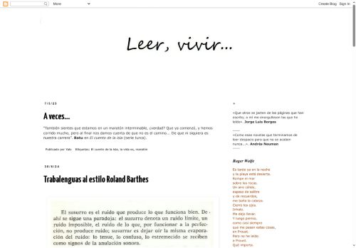 Leer, vivir...
