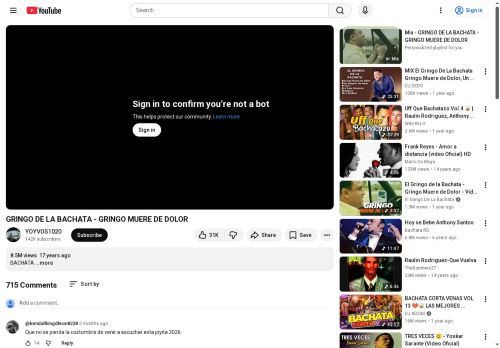 El Gringo de la Bachata, Gringo Muere de Dolor