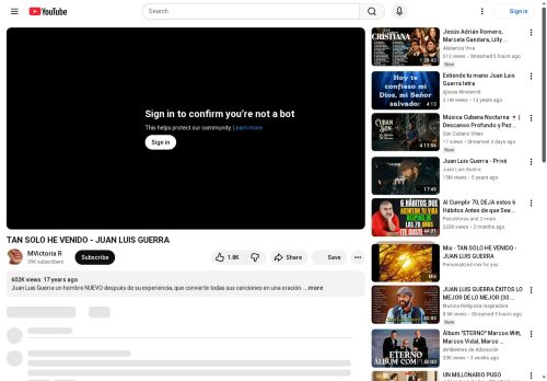 Juan Luis Guerra, Tan Solo He Venido