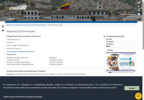 Embajada del Ecuador en Republica Dominicana